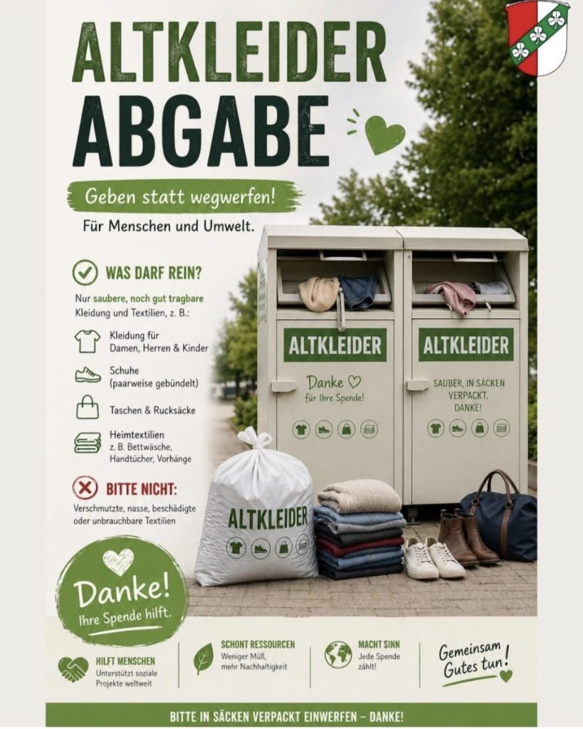 Flyer mit Tipps zur Altkleider Abgabe